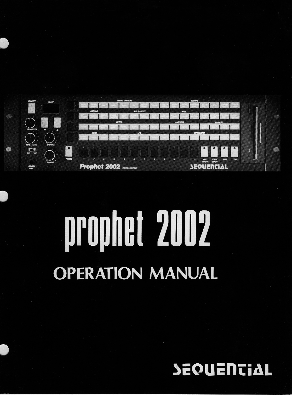 PROPHET 2002  OP MAN CVR BLK